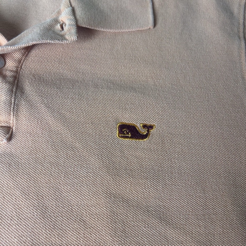 Vineyard Vines 100% Cotton Polo Short Sleeve Shirt Orange VT Hokies Men's Medium - Picture 3 of 7